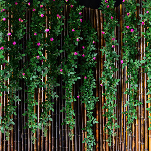 仿真蔷薇花藤假花藤条空调管道缠绕装饰遮挡墙面塑料藤蔓植物室内