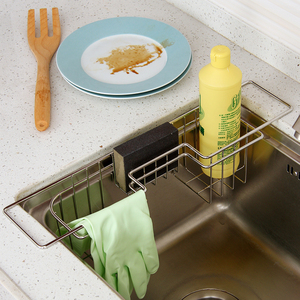 欧润哲不锈钢厨房水槽放洗洁精洗碗布海绵抹布沥水篮小号置物架子