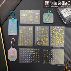 diy手工制作 水晶滴胶 金色英文字母烫金迷你贴纸 钥匙扣装饰材料