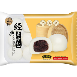 入口为鲜经典豆沙包480g广式早茶包点蒸包速冻包子冷冻包装红豆包
