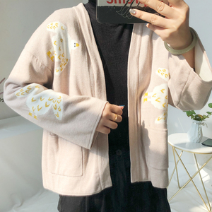 小鸟图案毛衣女