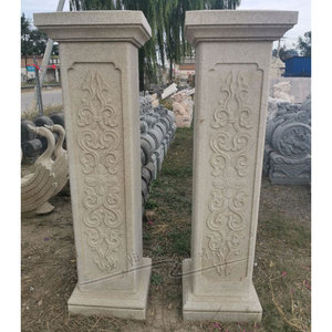 定制石雕欧式罗马柱雕刻天然花岗岩石材雕花门柱方柱石头柱子立柱