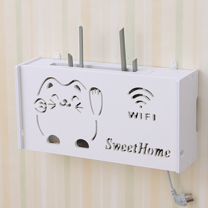 创意wifi无线路由器收纳盒壁挂装饰遮挡客厅挂墙光猫机顶盒置物架