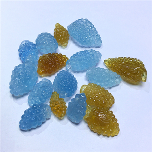 天然冰糖海蓝宝葡萄水晶吊坠雕刻挂件冰种水润补水蓝色黄色男女款