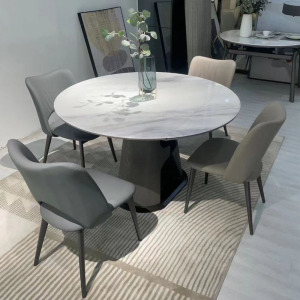 超晶石大理石餐桌方圆两用可伸缩长方桌小户型现代简约家用多功能