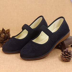 黑色奶奶布鞋
