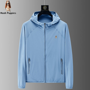 hush puppies暇步士男装夏装防晒衣男士透气宽松冰凉感连帽带帽子