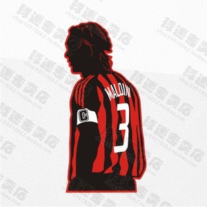 个性汽车贴纸 反光车贴 ac米兰3号马尔蒂尼背影