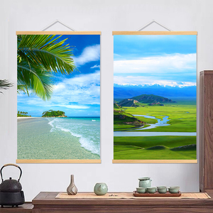 大自然山水风景装饰画森林内蒙古草原大海沙滩卧室客厅背景墙挂画
