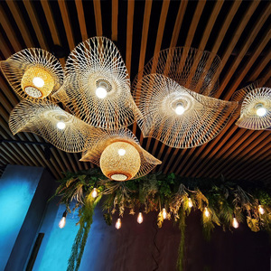 创意中式禅意竹编吊灯日式园林民宿大厅茶室餐厅艺术竹艺装饰灯具