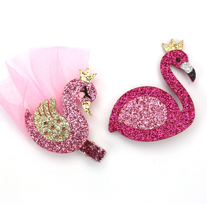 韩国进口头饰亮粉小天鹅边夹ins火烈鸟鸭嘴夹儿童卡通小动物发夹