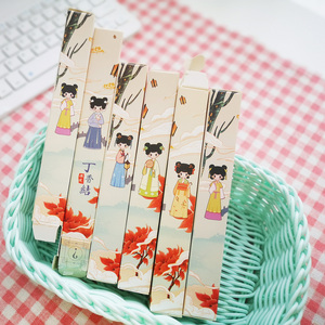 汉唐朝古风小女孩按动中性笔盲盒中国风签字笔惊喜盒猜猜盒黑笔