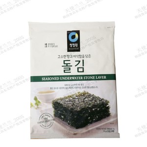 韩国进口清净园香脆石苔整大张海苔15g即食烤海苔休闲110
