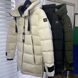 加拿大金标皮标小剪刀新款侧开拉链防水中长款女款羽绒服