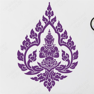 打坐佛像装饰墙贴茶室贴画玄关贴纸走廊壁画佛教壁纸瑜伽馆装饰贴