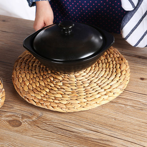 加厚砂锅垫隔热垫子 手工草编圆形土锅垫 大号盘子垫耐热防烫防滑