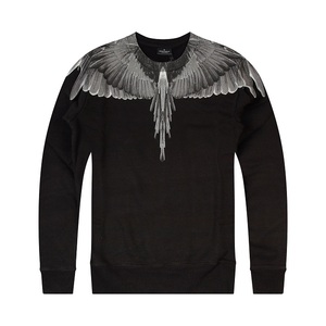 现货 特价 marcelo burlon mb 男款黑色暗影翅膀加绒卫衣