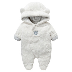 婴儿连体衣夹棉加厚冬装外出服0-1岁男女宝宝秋冬哈衣新生儿包被