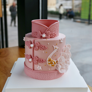 米帝欧气质中式款旗袍蛋糕女士妈妈奶奶祝寿生日蛋糕北京同城配送