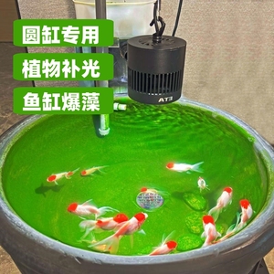 落地鱼缸吊灯挂灯支架全光谱圆形鱼缸土缸古法养鱼暴藻显色水草灯