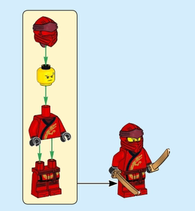 lego 乐高 幻影忍者系列 70680 忍者训练馆 人仔 凯 两武器刀