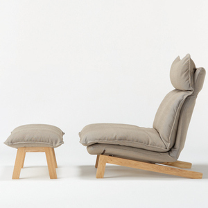 [转卖]muji 无印良品高靠背懒人沙发 搁脚凳 躺椅折…颜