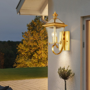 全铜壁灯户外防水庭院室外壁灯欧式走廊过道阳台灯别墅大门墙壁灯