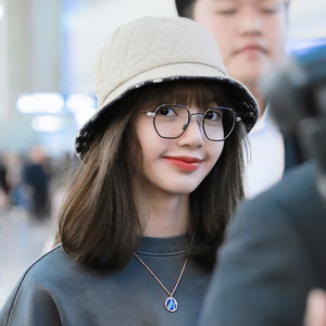 lisa明星同款刺绣雏菊pmo男女秋冬针织帽潮流尾带帽子xy2013嘉烨