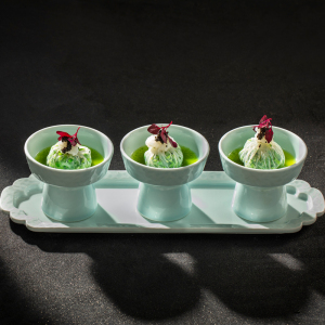 餐厅新中式创意餐具小菜凉菜三连组合套装碟子甜品盘意境菜高脚碗