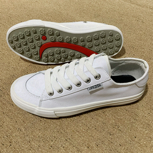 外贸牛皮面防滑深蹲硬底鞋白色低帮休闲款抓地力强稳定性高