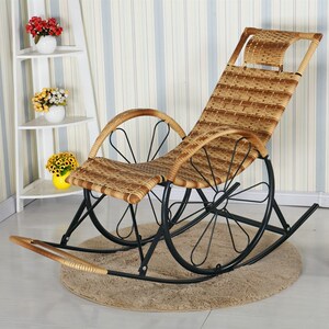 休闲椅单人夏天小孩腾椅子中午藤椅竹子休闲编制阳台躺椅编织卧室