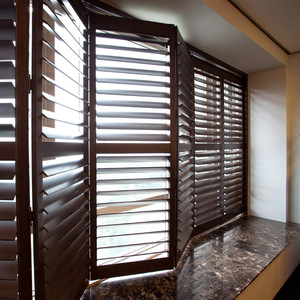 致尚椴木透气窗欧式实木百叶窗帘客厅书房百叶门异型透气窗户定制