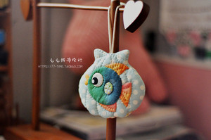 【77拼布设计】啵啵鱼钥匙拼布材料包/晕染材料包 非成品(七爷)