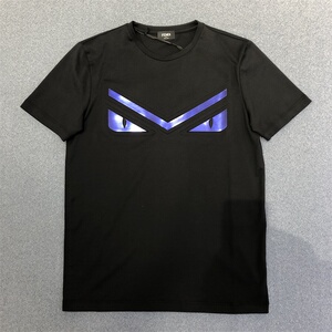 fendi/芬迪 19秋冬 紫色条纹怪兽小恶魔印花男士短袖t恤