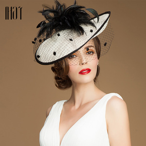 ee 原创设计英式贵族麻纱小礼帽 休闲百搭欧美名媛正装宴会帽子女