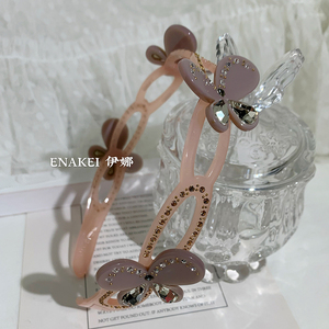 新品亚历山大同款轻奢奢华施华洛水晶蝶翼彩蝶发箍公主女王范头箍