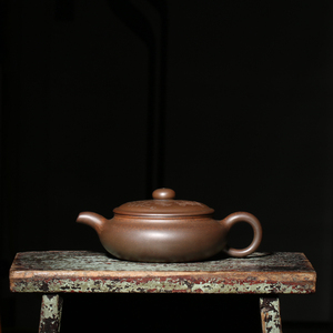 早期紫砂老茶壶柴烧窑变壶大师顾景舟扁腹壶仿古壶台湾回流精品