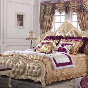 豪华法式床上用品家用套装紫色样板间样板房高档欧式床品多件套