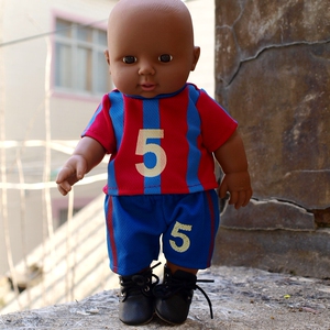 28厘米非洲黑人仿真娃娃玩具会说话软胶洋娃娃