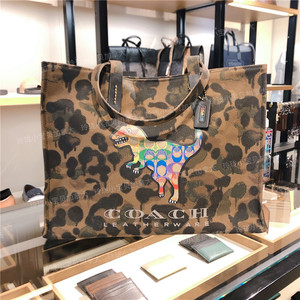 玲珑小宝贝 coach蔻驰专柜新款tote 42帆布托特包单肩包迷彩恐龙