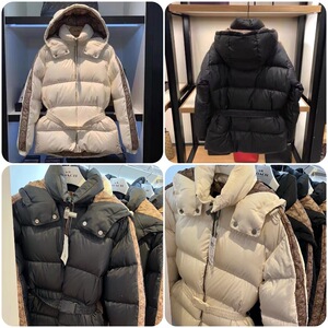 杜杜美国直购coach蔻驰女士经典c标袖标 连帽羽绒服