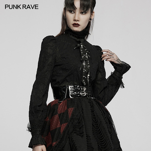 小破亚文化 PUNK RAVE pr朋克状态女装 摇滚机车党亮面漆皮背带