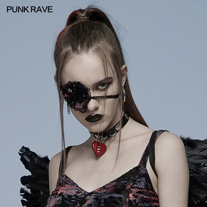 小破亚文化 punk rave pr朋克状态女装 独眼海盗哥特桃心眼罩goth