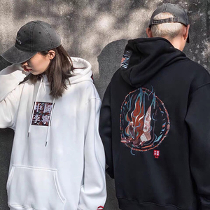 中国李宁男女情侣款敦煌飞天刺绣连帽套头衫长袖纯棉宽松卫衣国潮