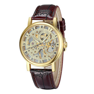 Winner/036正品镂空机械手表 外贸男士商务休闲机械腕表透底手表