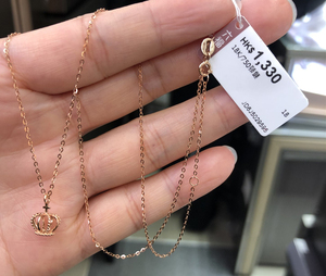 玫瑰金项链女18k正品六福珠宝