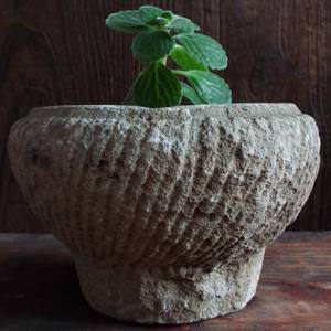 老石器老石雕古董清代老石臼石盆石钵菖蒲盆水仙盆精品