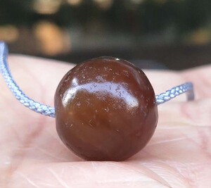 藏传老焦糖色唐球玛瑙珠子散珠单珠文玩配珠多宝手串顶珠16mm diy