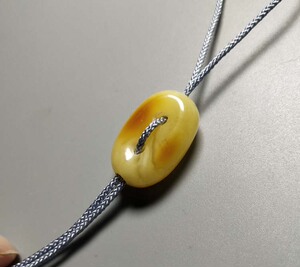 天然蜜蜡背云大二饼绳束文玩配饰佛珠手串配件diy扣子