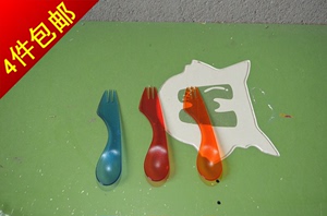 特百惠正品 刀叉勺三合一 户外便携餐具 颜色随机单个价